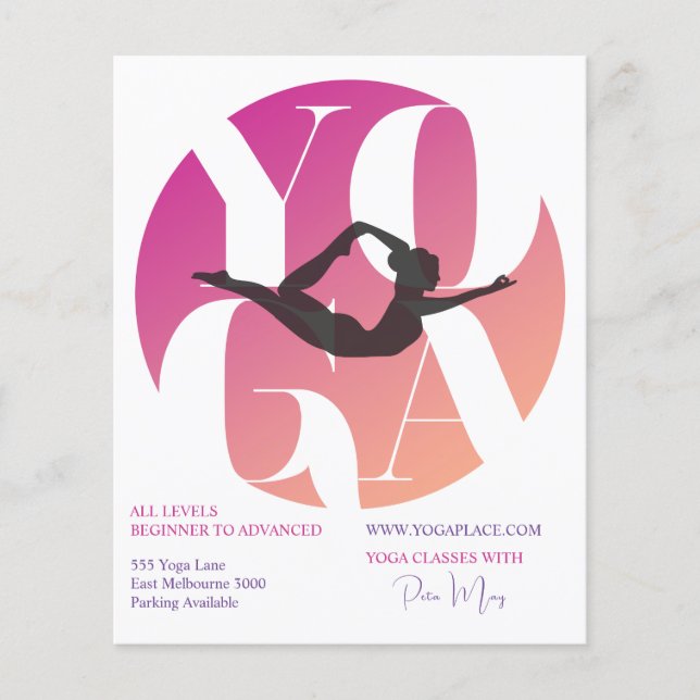 Flyer Clases de estudio de instructores de yoga de Moda  (Frente)