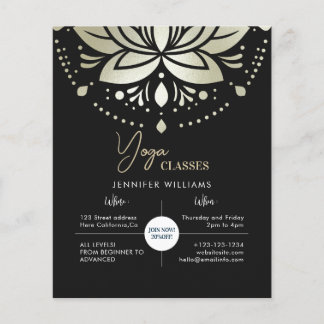 Flyer Clases de Instructor de Yoga Gold Lotus Mandala Ne