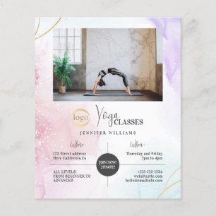 Flyer Clases de instructores de yoga Logo fotográfico Wa