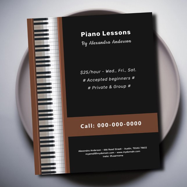 Flyer Clases de Piano (Piano Lessons Flyer)