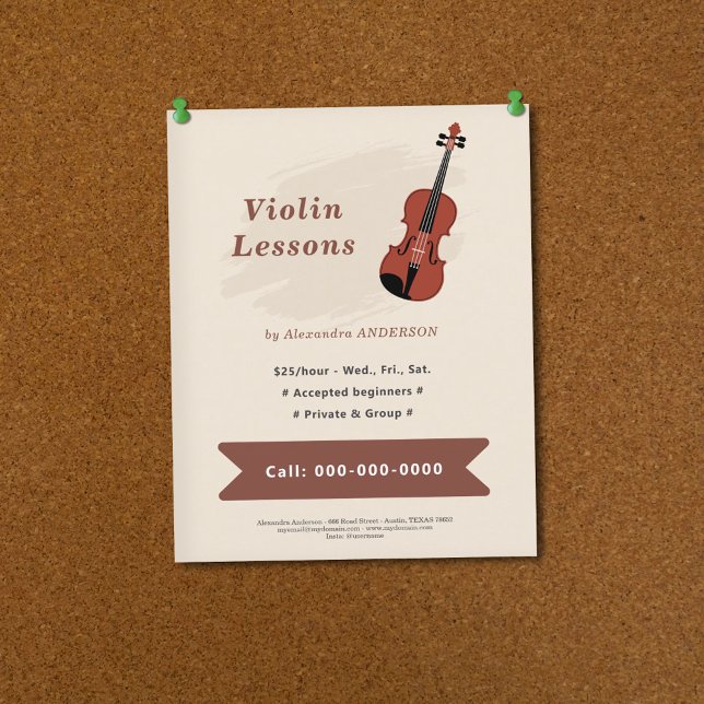 Flyer Clases de violín (Violin Lessons Flyer)