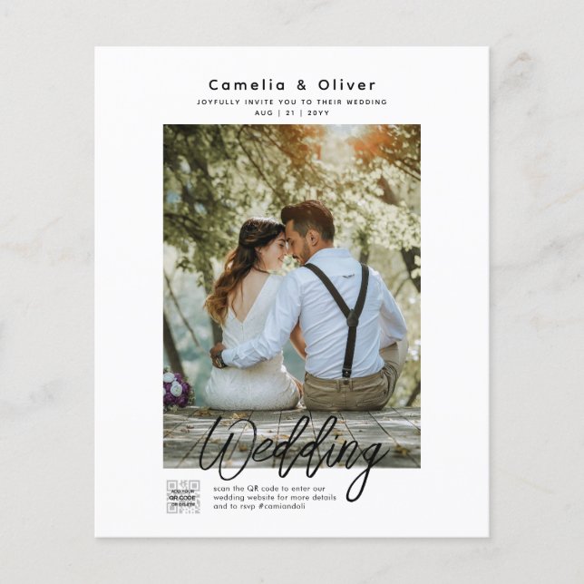 Flyer Clásico de Invitación a la Boda de Presupuesto (Frente)