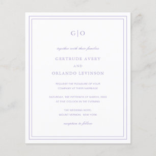 Flyer Clásico Lilac Elegante Invitación a la Boda Presup