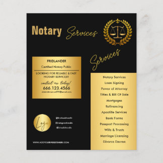 Flyer Clásico Profesional y Notario Público Certificado
