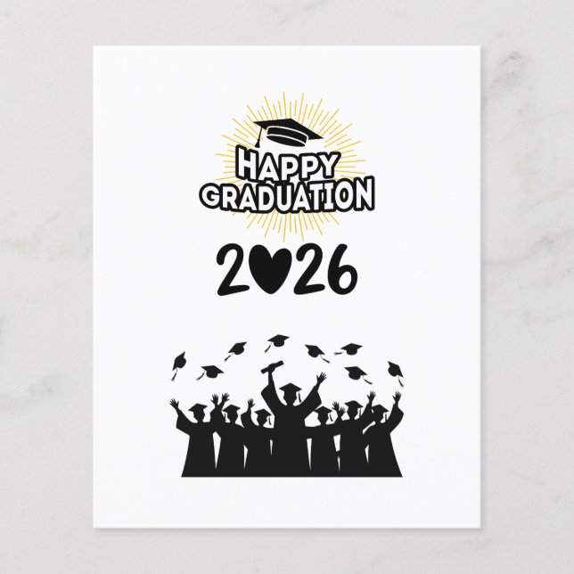 Flyer Class of 2026 Happy Graduation - Minimalist  (Frente)