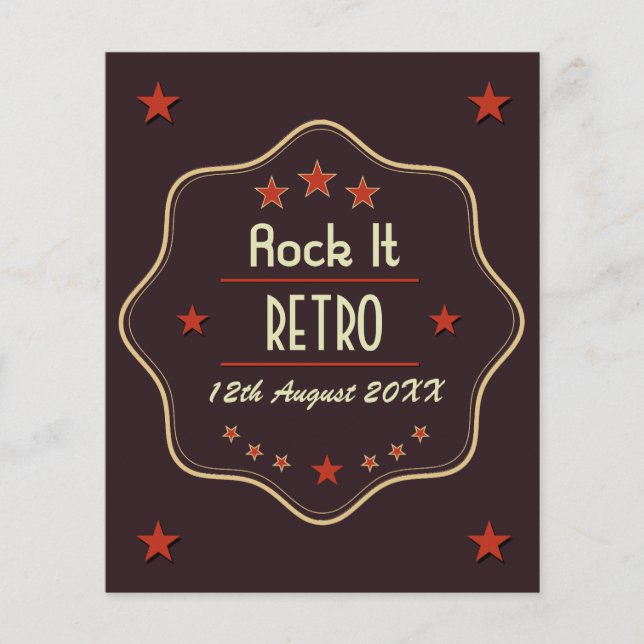 Flyer Classic Custom Text Retro Label (Frente)