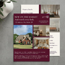 Flyer Classic Key Listing Maroon Real Estate Agent