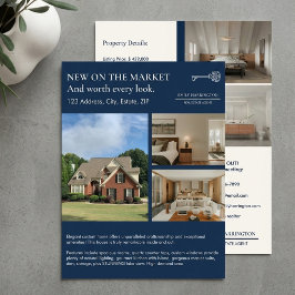Flyer Classic Key Listing Navy Real Estate Agent