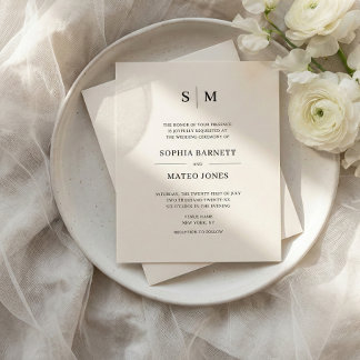 Flyer Classic Monogram White QR Code 4 Photo Wedding