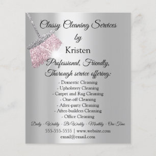 Flyer Classy Cleaning Services House Keeping Gray Pink F