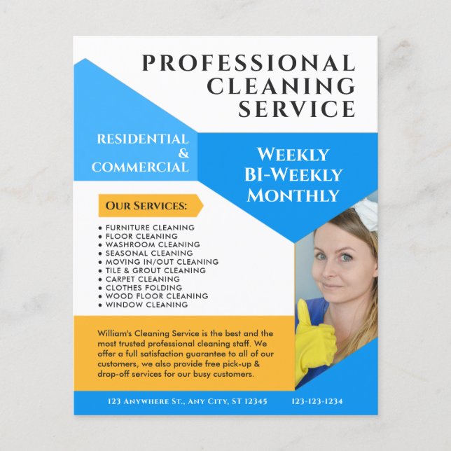 Flyer Cleaning Service Business Modern Custom (Frente)