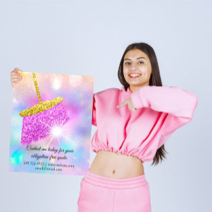 Flyer Cleaning Service House Keeping Holograph Pink