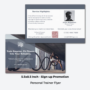 Flyer Clientes corporativos y formador personal de fitne