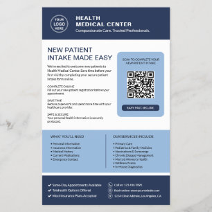 Flyer Clínica de atención médica de admisión de nuevos p