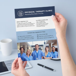 Flyer Clínica de Terapia Física Logotipo Personalizado F