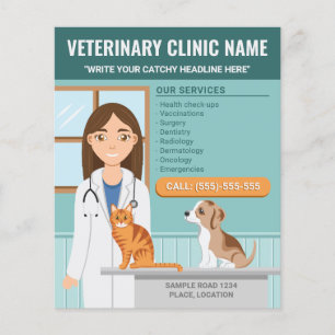 Flyer Clínica Veterinaria Servicios Veterinarios Hospita