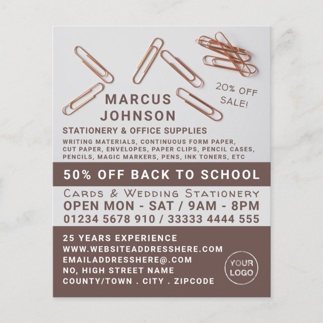 Flyer Clips, artículos de escritorio y suministros de of (Frente)