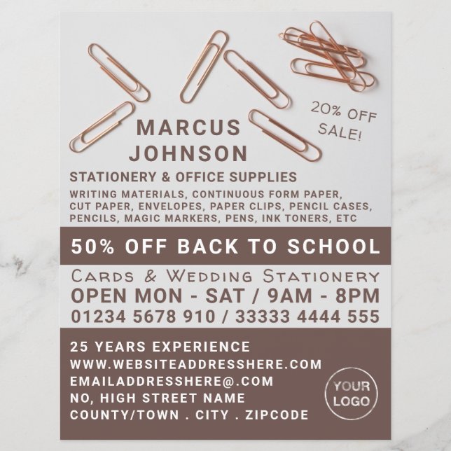 Flyer Clips, artículos de escritorio y suministros de of (Frente)