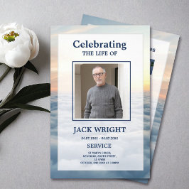 Flyer Clouds Funeral Service Program Celebración de la V