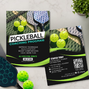 Flyer Club Académico de Lecciones de Pickleball Negro Mo