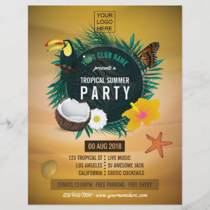 Flyer Club/Corporativo Tropical Verano añadir foto y log