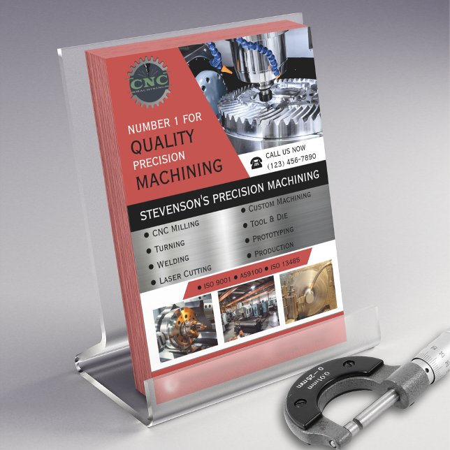 Flyer CNC Machining Company Red (Subido por el creador)
