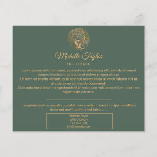 Flyer Coach Willow Tree de la Vida, Terapia, Psicólogo