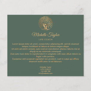 Flyer Coach Willow Tree de la Vida, Terapia, Psicólogo