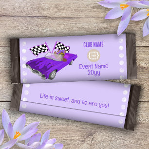 Flyer Coche morado clásico, envolvimiento de barra de ca