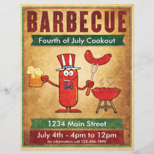 Flyer Cocina barbacoa del 4 de julio