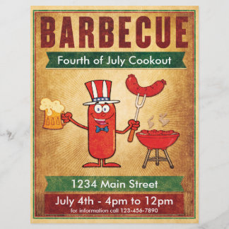 Flyer Cocina barbacoa del 4 de julio