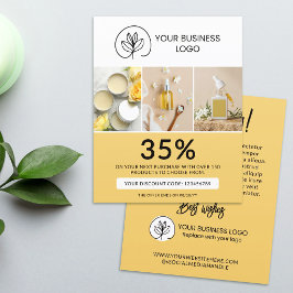 Flyer Código de descuento de marketing amarillo elegante
