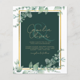 Flyer CÓDIGO QR BODA de oro de LeahG Eucalyptus Greenery