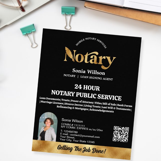 Flyer Código QR de agente de firma de préstamo y notario (Subido por el creador)