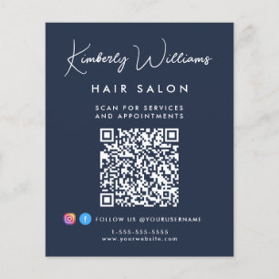 Flyer Código QR de guión de firma comercial promocional 