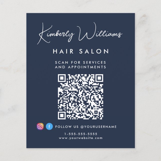 Flyer Código QR de guión de firma comercial promocional  (Frente)