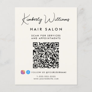 Flyer Código QR de guión de firma comercial promocional