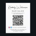 Flyer Código QR de la firma de nombre de negocio<br><div class="desc">Folleto de marketing de personalizado de moda para su empresa con su nombre en un guión elegante y tipo de negocio a continuación en una tipografía sencilla y moderna. Ingresa tu dirección de sitio web para crear un código QR que los clientes y clientes puedan analizar para obtener una lista...</div>
