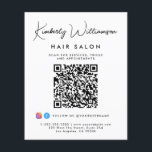 Flyer Código QR de la firma de nombre de negocio<br><div class="desc">Folleto de marketing de personalizado de moda para su empresa con su nombre en un guión elegante y tipo de negocio a continuación en una tipografía sencilla y moderna. Ingresa tu dirección de sitio web para crear un código QR que los clientes y clientes puedan analizar para obtener una lista...</div>