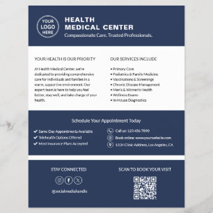 Flyer Código QR de Logotipo Personalizado del Doctor de 