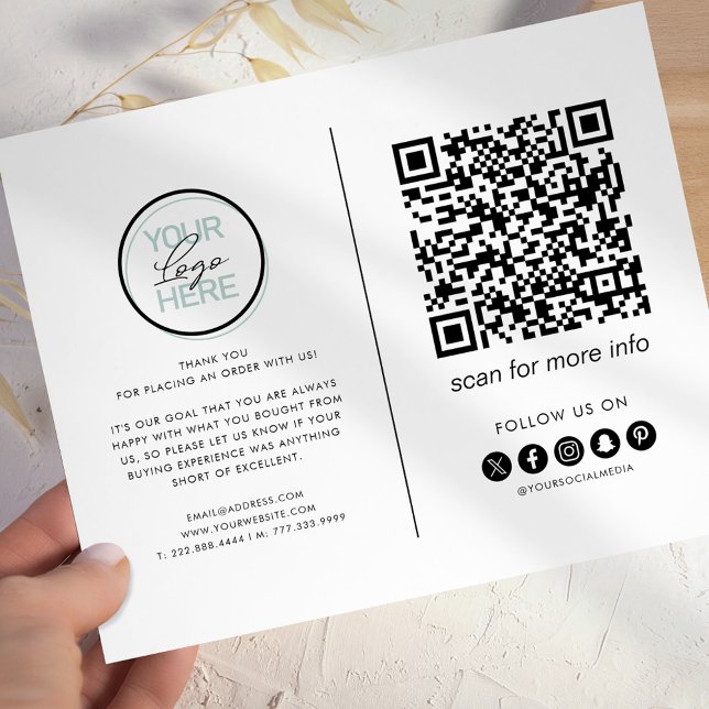 Flyer Código QR de nota de agradecimiento empresarial (Subido por el creador)
