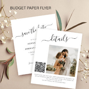 Flyer Código QR de presupuesto foto elegante boda guarda