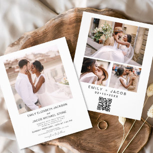 Flyer Código QR de presupuesto Foto Minimalista Boda bla
