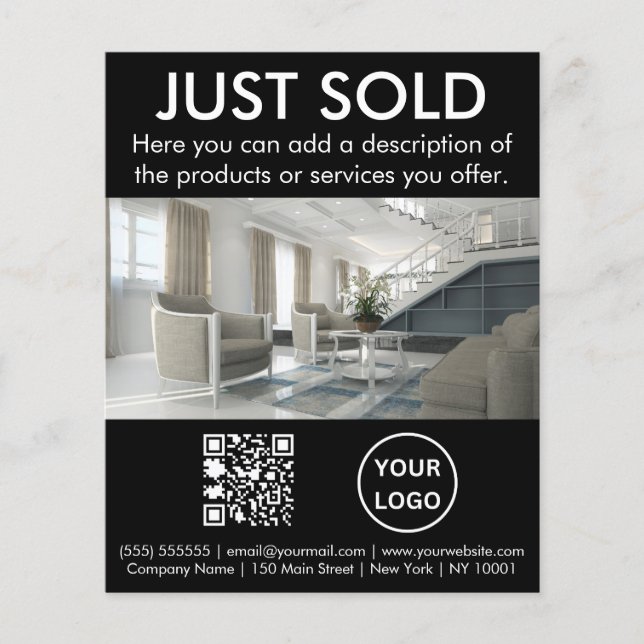 Flyer Código QR de promoción de negocios inmobiliarios (Frente)