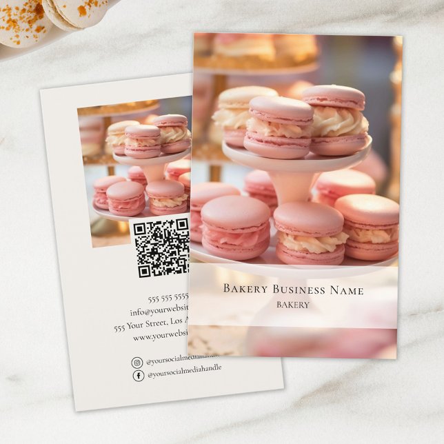 Flyer Código QR de redes sociales con foto personalizada (Bakery Custom Photo Social Media QR Code Flyer by MINTIC DESIGN STUDIO)