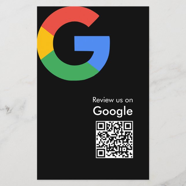Flyer Código QR de reseña de Google moderno y trendy (Frente)