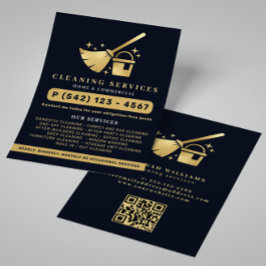 Flyer Código QR de servicios de limpieza de casas de mar