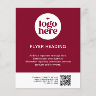 Flyer Código QR de texto de logotipo personalizado de ma