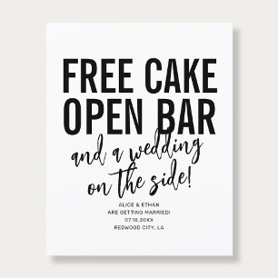 Flyer Código QR de tipografía Tarta gratis Boda Salva la