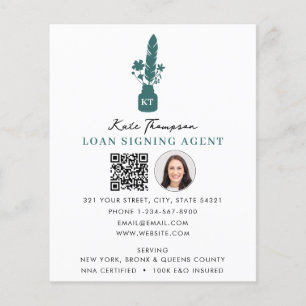 Flyer Código QR del Agente de Firma Notarial Pluma Botán